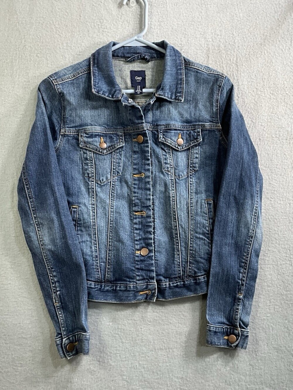 Gap 1969 Denim Jacket Womens XS Blue Jean Trucker Button Front Stretch